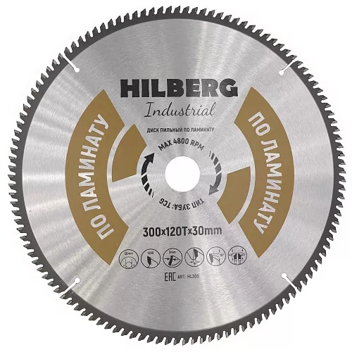 Диск пильный Hilberg Industrial Ламинат 300*30*120Т