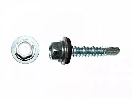 Саморезы кровельные RAL по металлу, цинк RAL9003, белый сигнальный 5,5х19