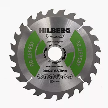 Диск пильный Hilberg Industrial Дерево 200*32/30*24Т
