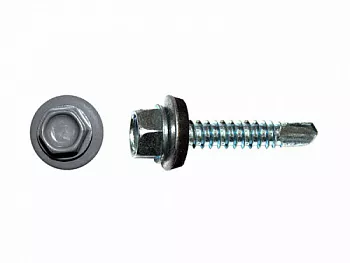 Саморезы кровельные RAL по металлу, цинк RAL7024, серый графит 5,5х25