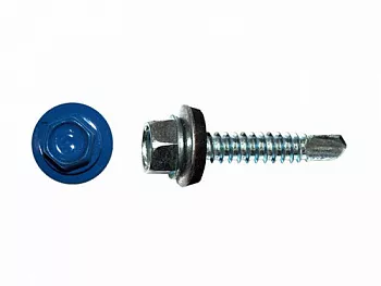 Саморезы кровельные RAL по металлу, цинк RAL5005, насыщенный синий 5,5х25
