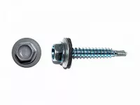 Саморезы кровельные по дереву, цинк RAL7004, серый 4,8х70