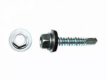 Саморезы кровельные RAL по металлу, цинк RAL9003, белый сигнальный 5,5х25