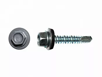 Саморезы кровельные RAL по металлу, цинк RAL7004, серый 5,5х25