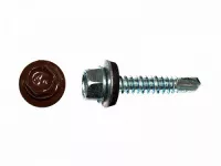 Саморезы кровельные RAL по металлу, цинк RAL3009, оксидно-красный 5,5х19
