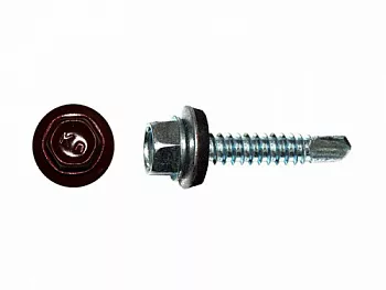 Саморезы кровельные RAL по металлу, цинк RAL3005, красное вино 5,5х25