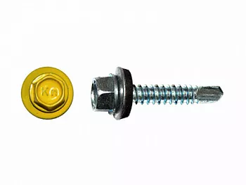 Саморезы кровельные RAL по металлу, цинк RAL1018, желтый 5,5х25