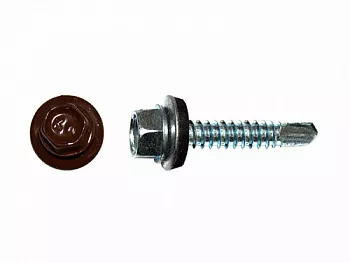 Саморезы кровельные RAL по металлу, цинк RAL3009, оксидно-красный 5,5х25