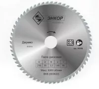 Диск пильный Энкор ф216х30 z60 дерево