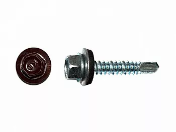 Саморезы кровельные RAL по металлу, цинк RAL8017, тёмно-коричневый 5,5х25