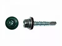 Саморезы кровельные RAL по металлу, цинк RAL6005, тёмно-зелёный 5,5х25