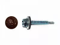 Саморезы кровельные по дереву, цинк RAL3009, оксидно-красный 4,8х29